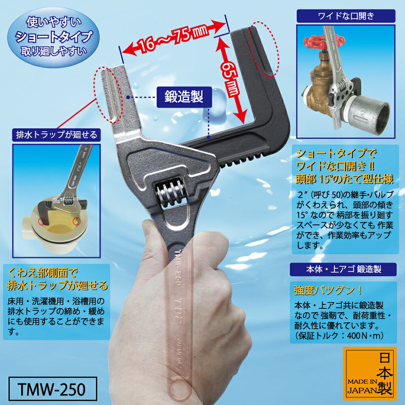 【メール便対応】トップ工業　たて型モーターレンチ　【品番：TMW-250】