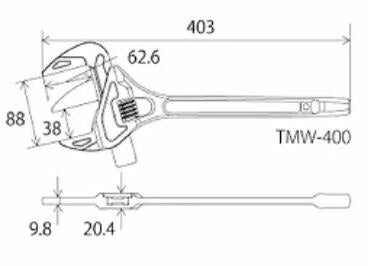 トップ工業　たて型モーターレンチ　【品番：TMW-400】