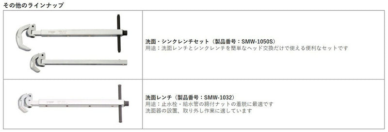 トップ工業　シンクレンチ（ワイド洗面レンチ）　【品番：SMW-3050】