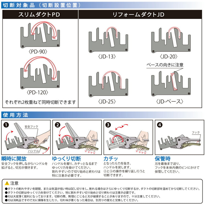 トップ工業　PD・JD用ダクトカッター　【品番：DC-120PJ】