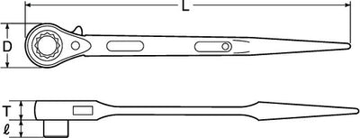 トップ工業　片口ラチェットレンチ（シノ付）　【品番：RM-21】