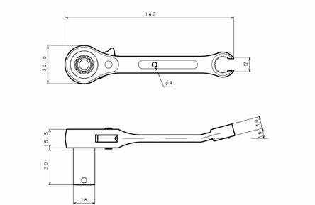 トップ工業　ショート吊バンドレンチ　【品番：PHWS-1013-3】
