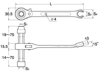 トップ工業　スライド吊バンドレンチ　【品番：PHW-1013L】