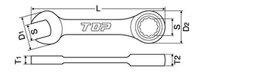 トップ工業　ショートラチェットコンビ　【品番：RCW-19S】
