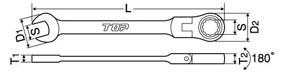 トップ工業　首振りラチェットコンビ　【品番：FRC-19】