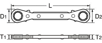 トップ工業　板ラチェットレンチ　【品番：PR-19×24N】