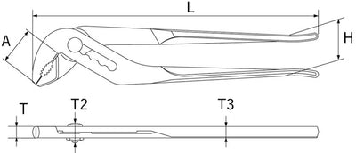 トップ工業　ウォーターポンププライヤ　【品番：WP-250G】