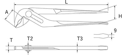 トップ工業　マルチウォーターポンププライヤ（ドライバー付）　【品番：MP-250】