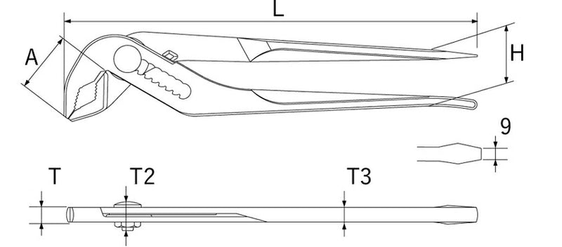 トップ工業　デラックスマルチウォーターポンププライヤ（ドライバー付）　【品番：MP-250D】