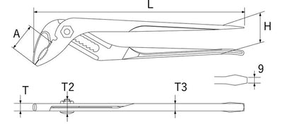 トップ工業　刃付マルチポンププライヤ（ドライバー付）　【品番：MPS-250】
