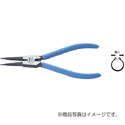トップ工業　スナップリングプライヤ シャフト用ストレート（軸用直爪）　【品番：SS-125】