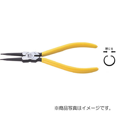 トップ工業　スナップリングプライヤ ホール用ストレート （穴用直爪）　【品番：HS-125】