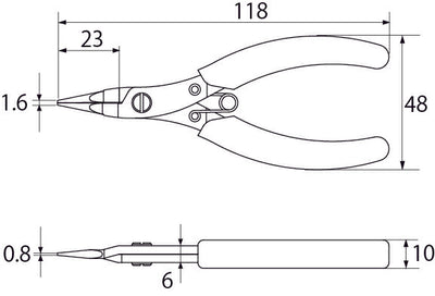 トップ工業　ラウンドノーズプライヤ　【品番：RN-100】