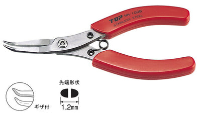 トップ工業　ニードルノーズベントプライヤ　【品番：NN-100BN】