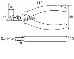 トップ工業　プラスチックニッパ　【品番：PLN-115】