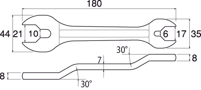 トップ工業　仮枠スパナ　【品番：MT-17×21K】
