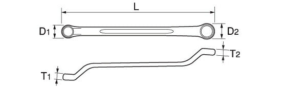 トップ工業　両口メガネレンチセット（45°型長形）　【品番：TM-B】