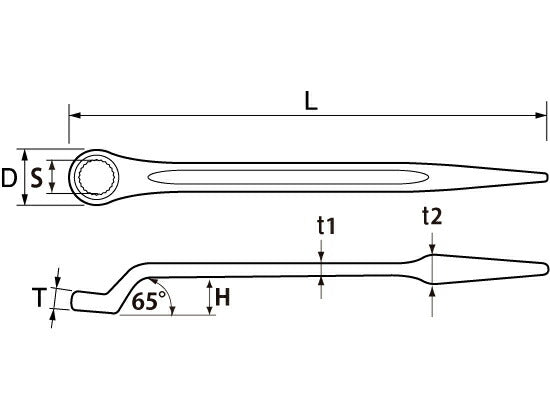 トップ工業　片口メガネレンチ（シノ付）　【品番：SM-24】