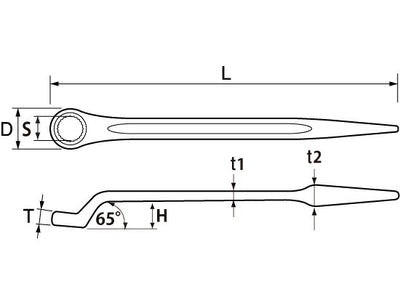 トップ工業　片口メガネレンチ（シノ付）　【品番：SM-30】