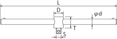 トップ工業　スライディングTハンドル（差込角12.7mm）　【品番：ST-4】