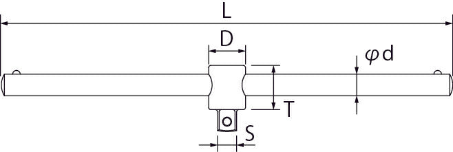 トップ工業　スライディングTハンドル（差込角12.7mm）　【品番：ST-4】