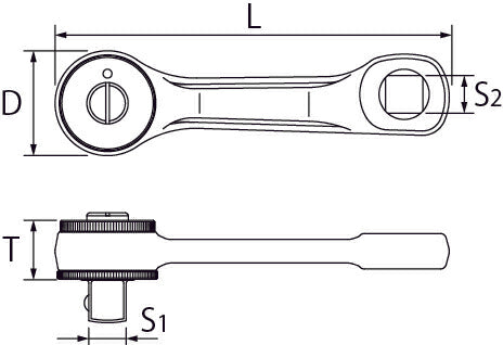 トップ工業　ハンディラチェット（差込角9.5mm）　【品番：RH-3S】