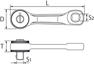 トップ工業　ハンディラチェット（差込角12.7mm）　【品番：RH-4S】