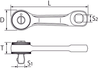 トップ工業　ハンディラチェットFタイプ（フレックス）（差込角9.5mm）　【品番：RH-3SF】