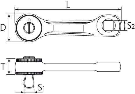 トップ工業　ハンディラチェットFタイプ（フレックス）（差込角12.7mm）　【品番：RH-4SF】