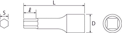 トップ工業　ヘキサゴンソケット（差込角12.7mm）　【品番：HB-404】