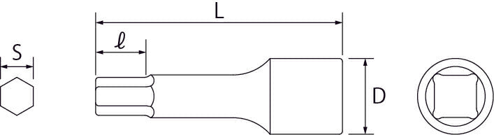 トップ工業　ヘキサゴンソケット（差込角12.7mm）　【品番：HB-404】