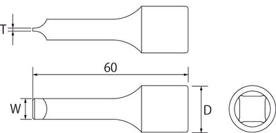 トップ工業　ドライバービットソケット（差込角12.7mm）　【品番：HB4-1.2】