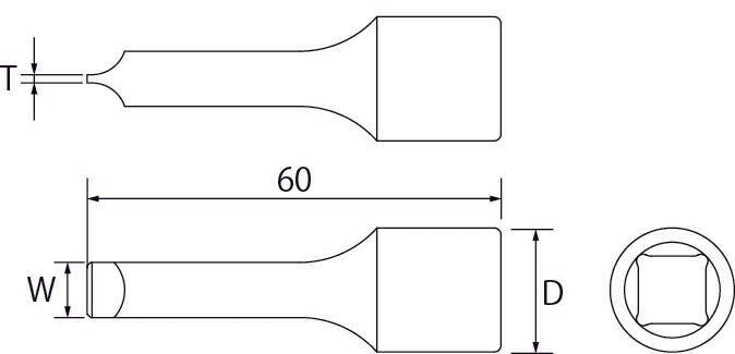 トップ工業　ドライバービットソケット（差込角12.7mm）　【品番：HB4-1.2】