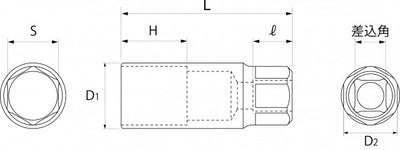 トップ工業　プラグソケット（差込角12.7mm）　【品番：PS-420】