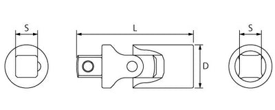 トップ工業　ユニバーサルジョイント（差込角19.0mm）　【品番：UN-6】