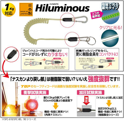 トップ工業　蓄光セーフティコード Hiluminous （ステンレスワイヤー入）　ピンク　【品番：SFC-413LP】