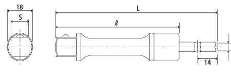 トップ工業　電動ドリル用 α アルファ ソケットアダプター ロングタイプ （ボール止めタイプ）　【品番：ESA-4DXL】