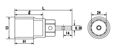 トップ工業　電動ドリル用 コンパクトソケット　【品番：EDS-32C】