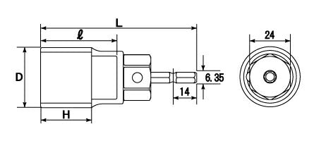 トップ工業　電動ドリル用 コンパクトソケット　【品番：EDS-32C】