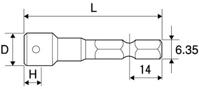 トップ工業　電動ドリル用 へクスセッター ボール付　【品番：EHX-8B】