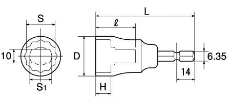 トップ工業　電動ドリル用 フォームタイソケット　【品番：EFS-21SS】