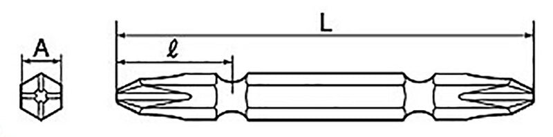 トップ工業　電動ドリル用 ドライバビット（硬さH）（マグネット付）　【品番：DB1-65P】