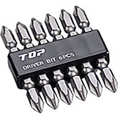 トップ工業　電動ドリル用 ドライバビット6本組セット（硬さH）（マグネット付）　【品番：DB2-6506】