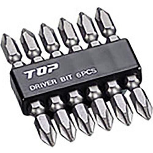 トップ工業　電動ドリル用 ドライバビット6本組セット（硬さH）（マグネット付）　【品番：DB2-6506】