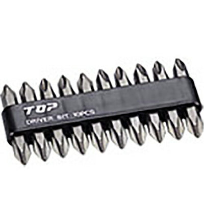 トップ工業　電動ドリル用 ドライバビット10本組セット（硬さH）（マグネット付）　【品番：DB2-4510】