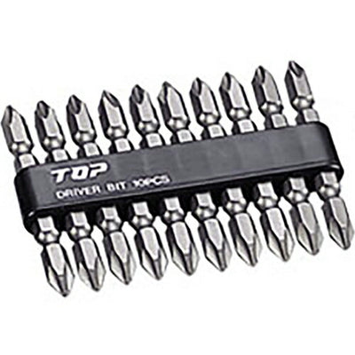 トップ工業　電動ドリル用 ドライバビット10本組セット（硬さH）（マグネット付）　【品番：DB2-6510】