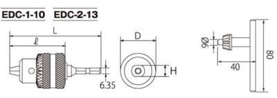 トップ工業　電動ドリル用 ドリルチャック　【品番：EDC-1-10】