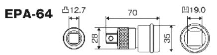 トップ工業　インパクトレンチ用 ワンタッチアダプター （変換タイプ）　【品番：EPA-64】