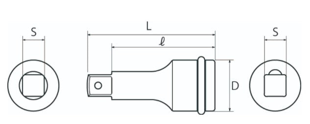 トップ工業　インパクト用エクステンションバー 差込角12.7mm　【品番：PX-4125】