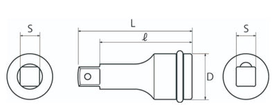 トップ工業　インパクト用エクステンションバー 差込角12.7mm　【品番：PX-425】